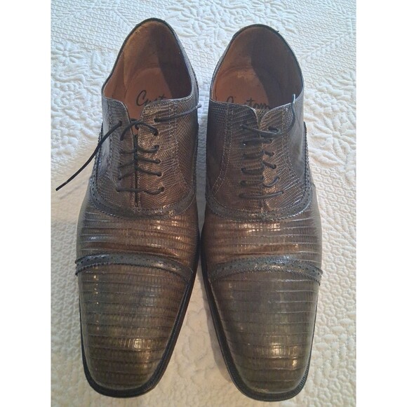 Mezlan Custom Oxford Green Lizard  Lace Up Shoes Size 13M  Old Money main image 7